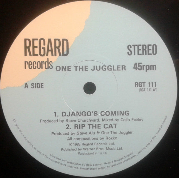 One The Juggler - Django's Coming (Vinyl, 12", 45 RPM, Single, Stereo) Very Good Plus (VG+) / Very Good (VG)