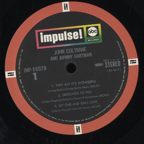 John Coltrane - John Coltrane And Johnny Hartman (Vinyl, LP, Album,...