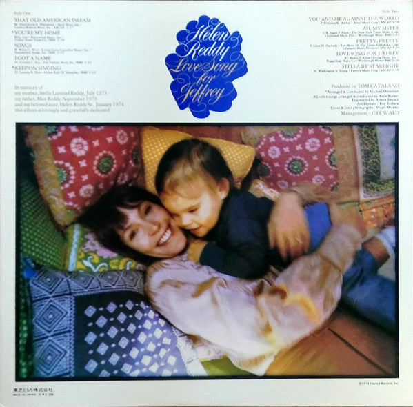Helen Reddy - Love Song For Jeffrey (Vinyl, LP, Album) Very Good Plus (VG+) / Very Good (VG)