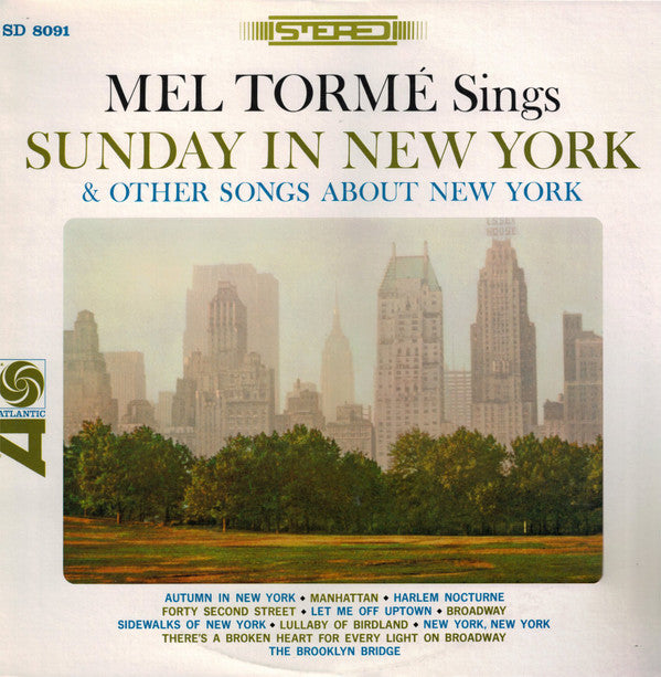 Mel Tormé - Sings Sunday In New York And Other Songs About New York (Vinyl, LP, Album, Reissue, Stereo) Very Good Plus (VG+) / Very Good (VG)