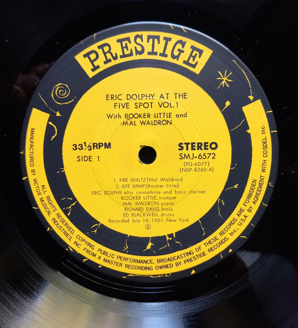 Eric Dolphy - At The Five Spot, Volume I. (Vinyl, LP, Album, Stereo...