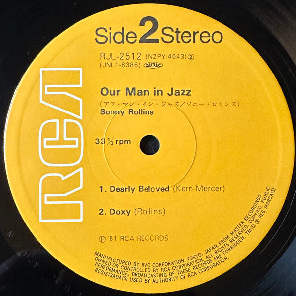 Sonny Rollins - Our Man In Jazz (Vinyl, LP, Album, Reissue, Stereo)
