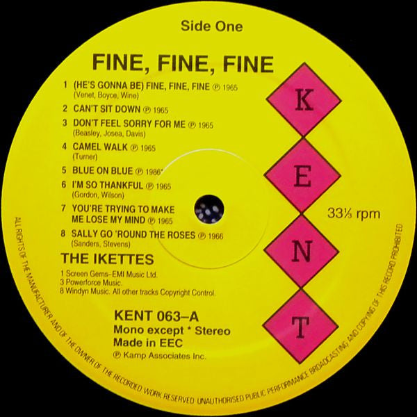 The Ikettes - Fine Fine Fine (Vinyl, LP, Compilation, Reissue) Very Good (VG) / Very Good (VG)