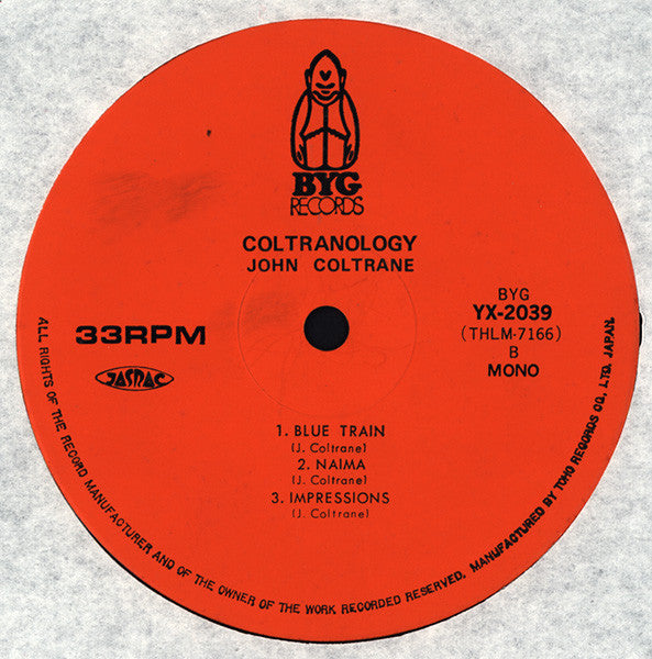 John Coltrane - Coltranology (Vinyl, LP, Mono)