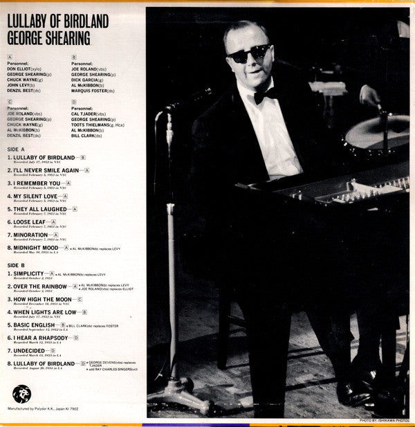 George Shearing - Lullaby Of Birdland (Vinyl, LP, Compilation, Mono)