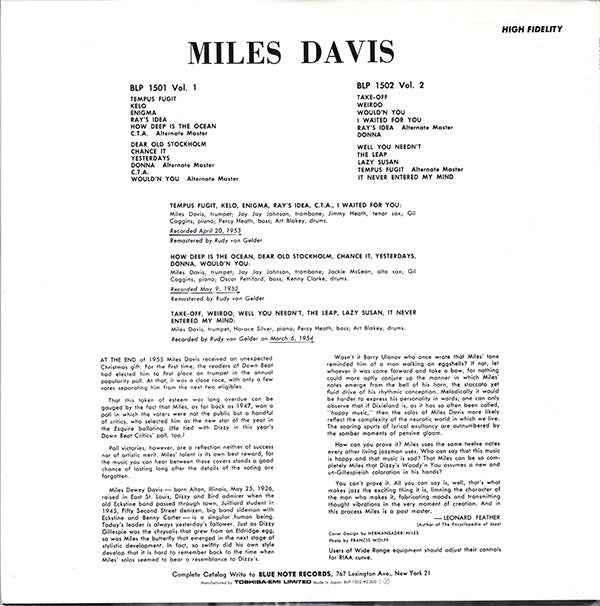 Miles Davis - Volume 2 (Vinyl, LP, Compilation, Limited Edition, Reissue, Mono) Near Mint (NM or M-) / Very Good (VG)
