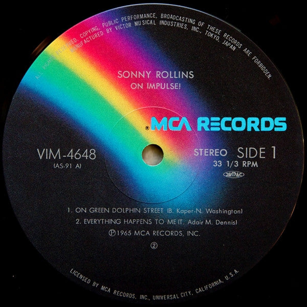 Sonny Rollins - On Impulse! (Vinyl, LP, Album, Reissue, Stereo) Very Good Plus (VG+) / Very Good (VG)