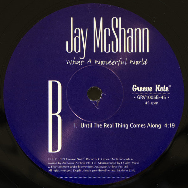 Jay McShann - What A Wonderful World (Vinyl, Vinyl, LP, Numbered, 12", 45 RPM) Near Mint (NM or M-) / Very Good Plus (VG+)