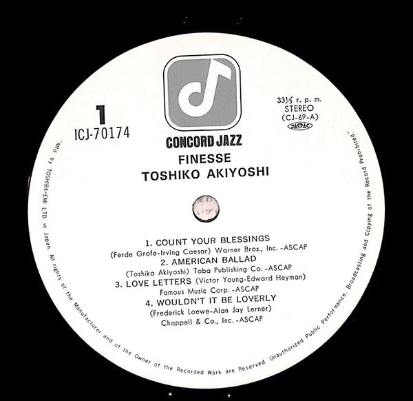 Toshiko Akiyoshi - Finesse (Vinyl, LP, Album, Stereo)