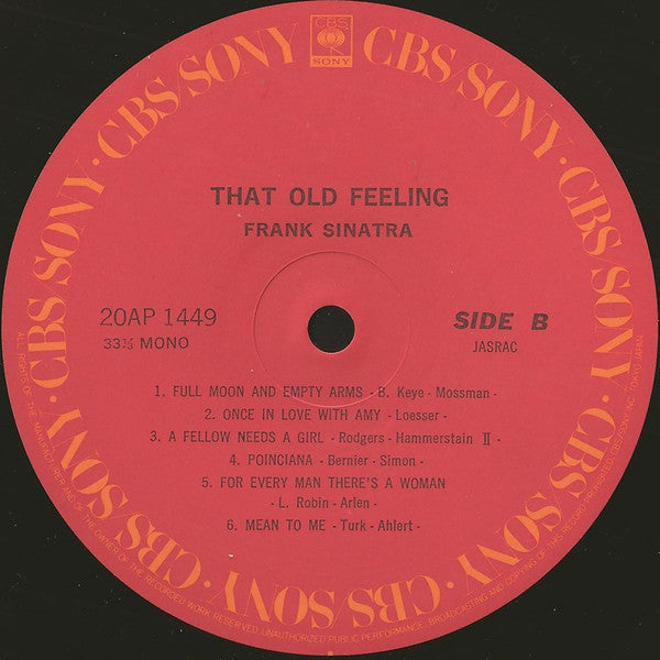Frank Sinatra - That Old Feeling (Vinyl, LP, Compilation, Reissue, Mono) Very Good Plus (VG+) / Very Good Plus (VG+)
