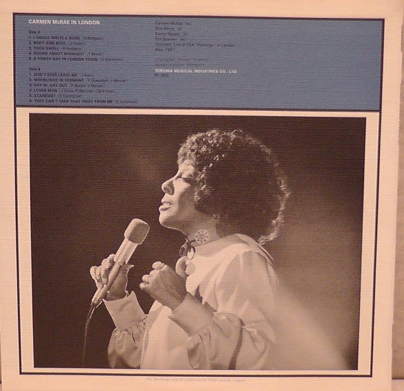 Carmen McRae - Carmen McRae In London (Vinyl, LP, Album, Reissue, Stereo) Very Good Plus (VG+) / Very Good (VG)