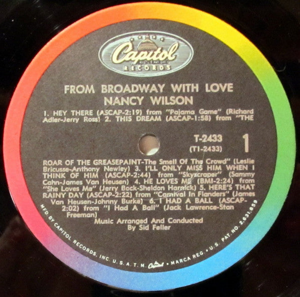 Nancy Wilson - From Broadway With Love (Vinyl, LP, Album, Mono) Very Good (VG) / Very Good (VG)