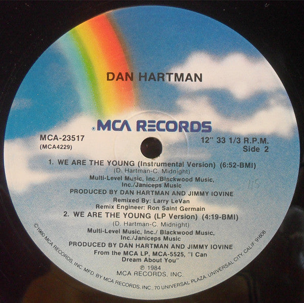 Dan Hartman - We Are The Young (Vinyl, 12", 33 ⅓ RPM) Very Good (VG) / Very Good (VG)