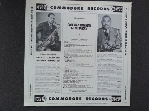 Coleman Hawkins - The Big Sounds Of Coleman Hawkins And Chu Berry (Vinyl, LP, Compilation, Mono) Near Mint (NM or M-) / Very Good Plus (VG+)