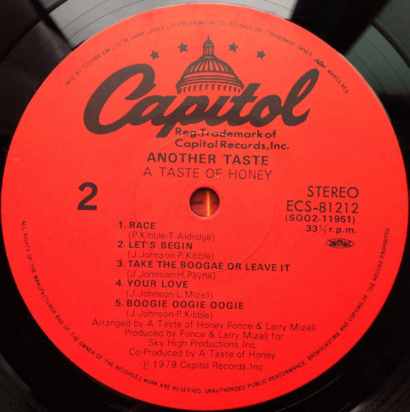 A Taste Of Honey - Another Taste (Vinyl, LP, Album) Very Good Plus (VG+) / Very Good Plus (VG+)