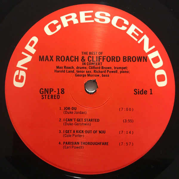 Clifford Brown And Max Roach - The Best Of Max Roach And Clifford Brown In Concert! (Vinyl, LP, Album, Reissue, Stereo) Very Good Plus (VG+) / Very Good Plus (VG+)
