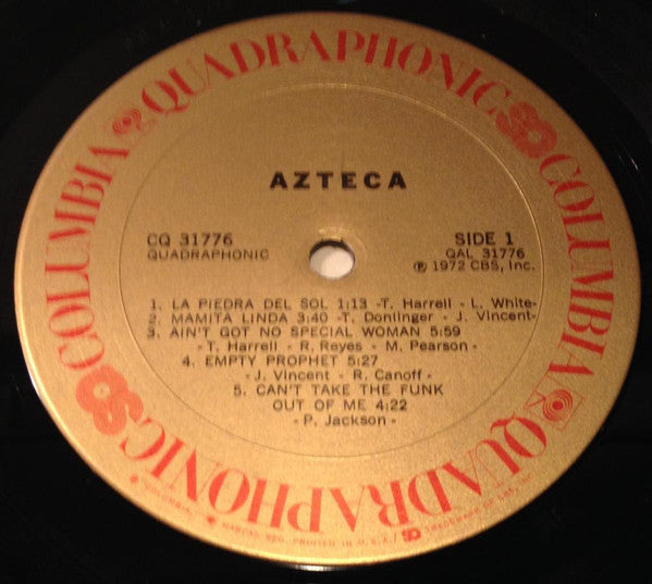 Azteca - Azteca (Vinyl, LP, Album, Quadraphonic) Very Good (VG) / Good (G)