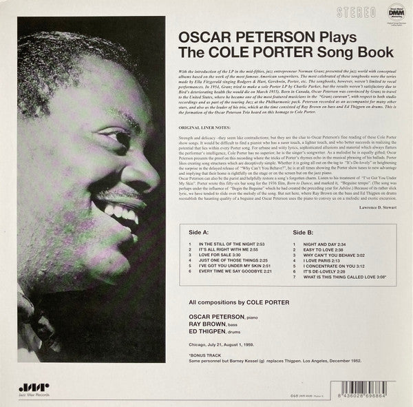 Oscar Peterson - Oscar Peterson Plays The Cole Porter Song Book (Vinyl, LP, Album, Reissue, Stereo) Very Good Plus (VG+) / Very Good Plus (VG+)
