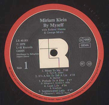 Miriam Klein - By Myself (Vinyl, LP, Album, Stereo) Near Mint (NM or M-) / Very Good Plus (VG+)