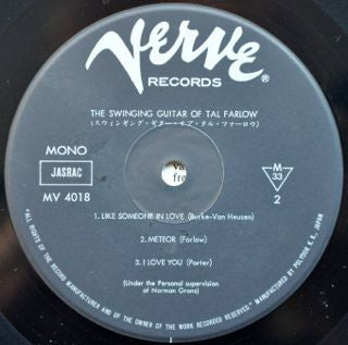 Tal Farlow - The Swinging Guitar Of Tal Farlow (Vinyl, LP, Album, Reissue, Mono) Very Good Plus (VG+) / Good (G)
