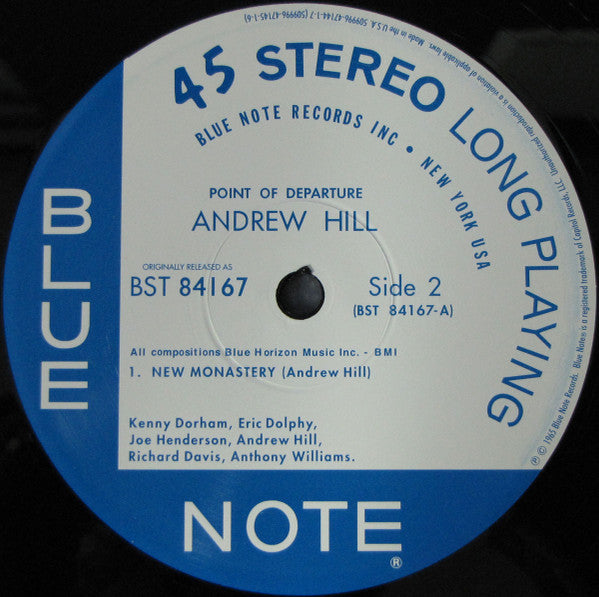 Andrew Hill - Point Of Departure (2xVinyl, 12", 45 RPM, Album, Limited Edition, Numbered, Reissue, Stereo) Very Good (VG) / Near Mint (NM or M-)