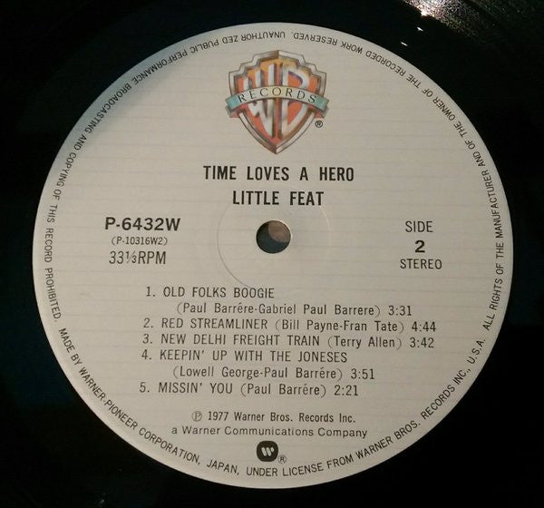Little Feat - Time Loves A Hero (Vinyl, LP, Album, Reissue) Very Good Plus (VG+) / Very Good Plus (VG+)