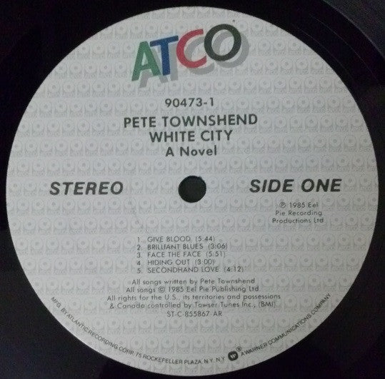 Pete Townshend - White City (A Novel) (Vinyl, LP, Album, Stereo) Very Good (VG) / Very Good Plus (VG+)