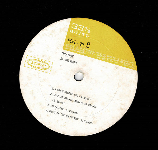 Al Stewart - Orange (Vinyl, LP, Album) Good Plus (G+) / Very Good (VG)