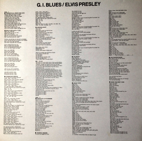 Elvis Presley - G. I. Blues (Vinyl, LP, Album, Reissue, Stereo)
