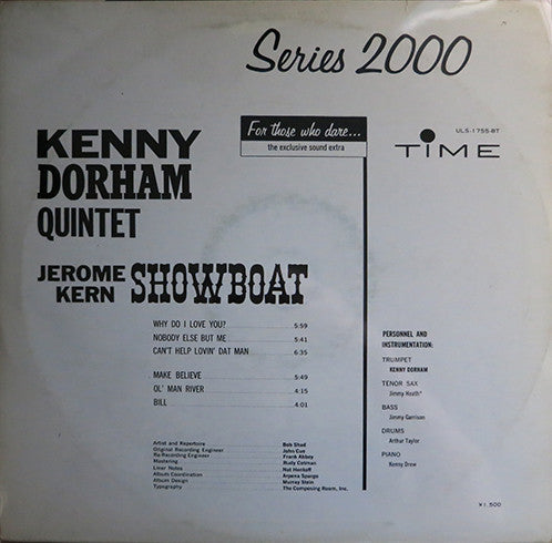 The Kenny Dorham Quintet - Jerome Kern Showboat (Vinyl, LP, Album, Reissue) Very Good (VG) / Very Good (VG)