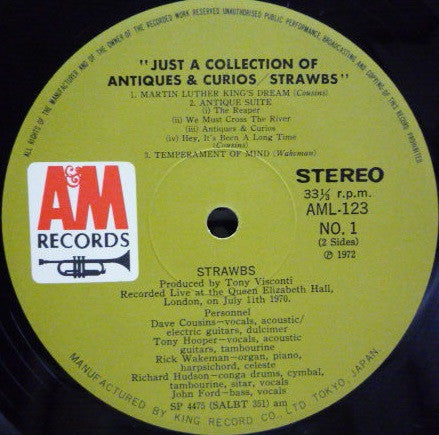 Strawbs - Just A Collection Of Antiques And Curios (Live At The Queen Elizabeth Hall) (Vinyl, LP, Album) Very Good Plus (VG+) / Very Good (VG)