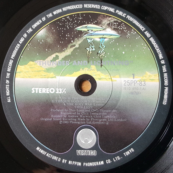 Thin Lizzy - Thunder And Lightning (Vinyl, LP, Album, Stereo) Very Good Plus (VG+) / Very Good Plus (VG+)