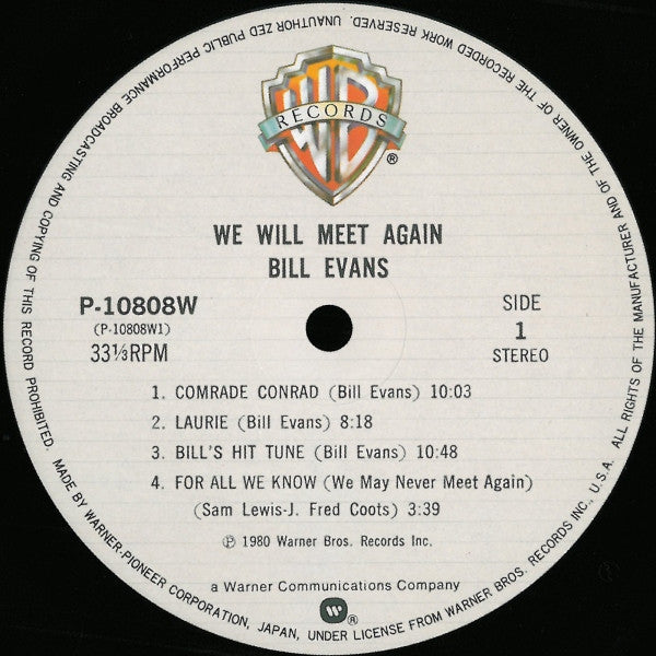 Bill Evans - We Will Meet Again (Vinyl, LP, Album) Very Good Plus (VG+) / Very Good (VG)