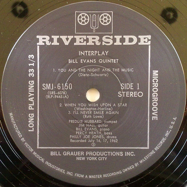 Bill Evans Quintet - Interplay (Vinyl, LP, Album, Reissue) Near Mint (NM or M-) / Very Good Plus (VG+)