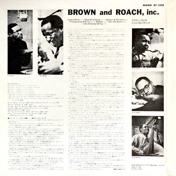 Clifford Brown And Max Roach - Brown And Roach Incorporated (Vinyl,...