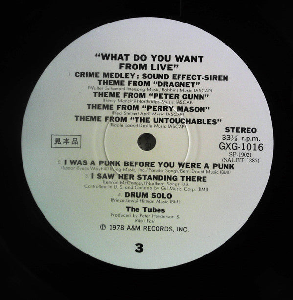 The Tubes - What Do You Want From Live (2xVinyl, LP, Album, Promo) Near Mint (NM or M-) / Very Good (VG)