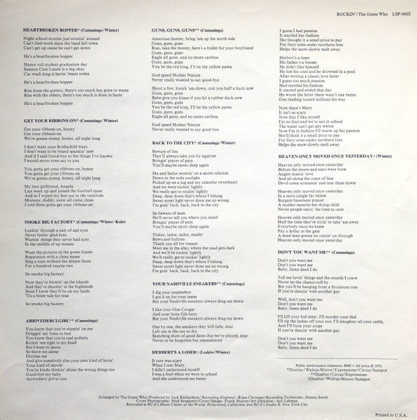 The Guess Who - Rockin' (Vinyl, LP, Album, Stereo) Good Plus (G+) / Very Good (VG)