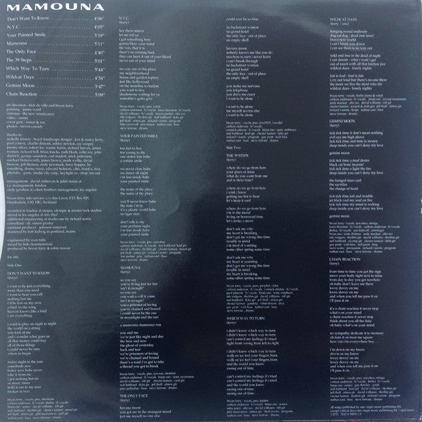 Bryan Ferry - Mamouna (Vinyl, LP, Album) Near Mint (NM or M-) / Near Mint (NM or M-)