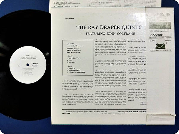The Ray Draper Quintet - The Ray Draper Quintet Featuring John Coltrane (Vinyl, LP, Album, Promo, Reissue, Mono) Very Good Plus (VG+) / Very Good (VG)