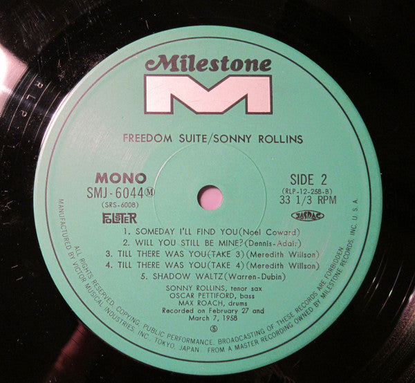 Sonny Rollins - Freedom Suite (Vinyl, LP, Album, Reissue, Mono) Very Good Plus (VG+) / Very Good (VG)