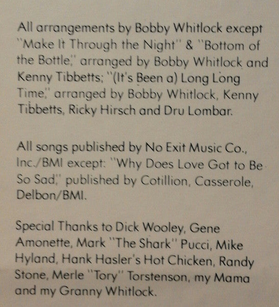 Bobby Whitlock - Rock Your Sox Off (Vinyl, LP, Album) Good Plus (G+) / No Cover