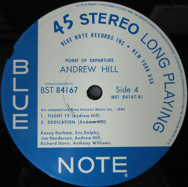 Andrew Hill - Point Of Departure (2xVinyl, 12", 45 RPM, Album, Limited Edition, Numbered, Reissue, Stereo) Very Good (VG) / Near Mint (NM or M-)