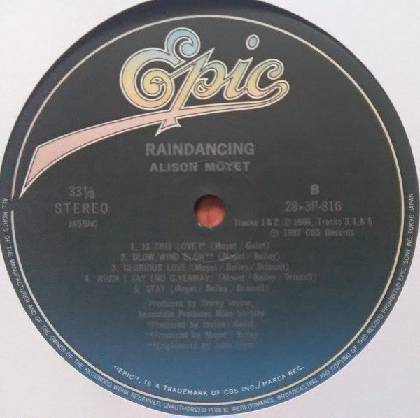 Alison Moyet - Raindancing (Vinyl, LP, Album) Near Mint (NM or M-) / Near Mint (NM or M-)