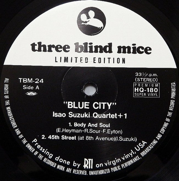 Isao Suzuki Quartet - Blue City (Vinyl, LP, Album, Reissue, Limited Edition) Near Mint (NM or M-) / Near Mint (NM or M-)