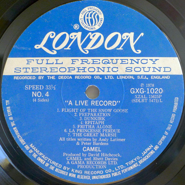 Camel - A Live Record (Vinyl, LP, Album)