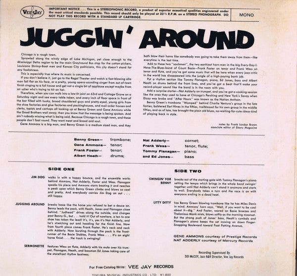 Bennie Green - Juggin' Around (Vinyl, LP, Album, Mono) Very Good Plus (VG+) / Very Good (VG)