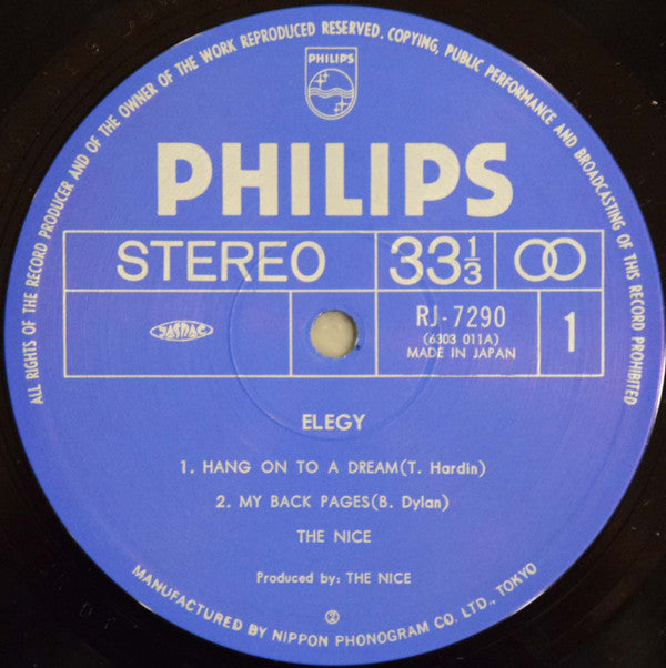The Nice - Elegy (Vinyl, LP, Reissue) Very Good Plus (VG+) / Very Good (VG)