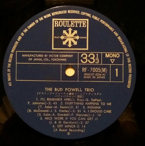 The Bud Powell Trio - Bud (Vinyl, LP, Album, Compilation, Reissue, ...