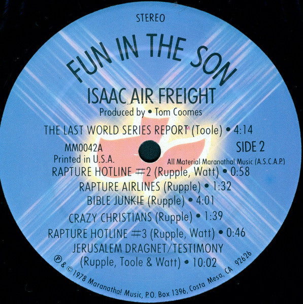 Isaac Air Freight - Fun In The Son (Vinyl, LP, Album, Stereo) Very Good (VG) / Good Plus (G+)
