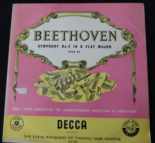 Ludwig van Beethoven - Symphony No. 4 In B Flat Major, Opus 60 (Vinyl, LP, Mono) Very Good Plus (VG+) / Very Good Plus (VG+)